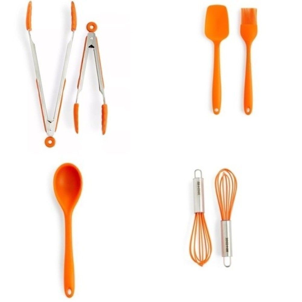 Art & Cook Mini Whisks Spatula Basting
Brush,10.5" silicone Solid Spoon 12"Tongs